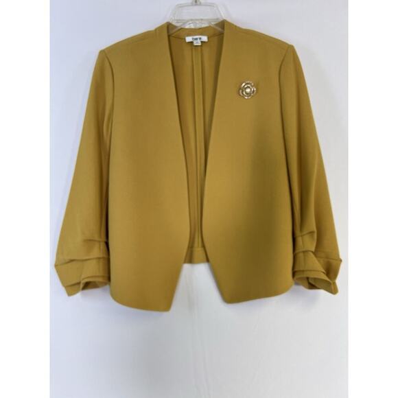 Womens Mustard Yellow 2 Pc Pant Suit Sz XL Corpcore Office Siren - Picture 2 of 14